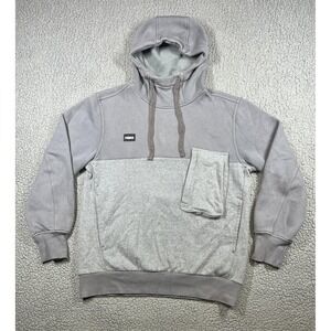 Hoka One One Hoodie Mens Medium Gray Fleece Pullover Zip Pocket Running Athletic